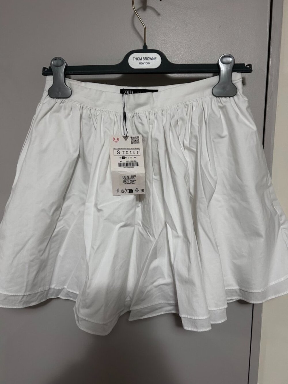 Zara White Poplin Mini Skirt Womens Size S New With Tags